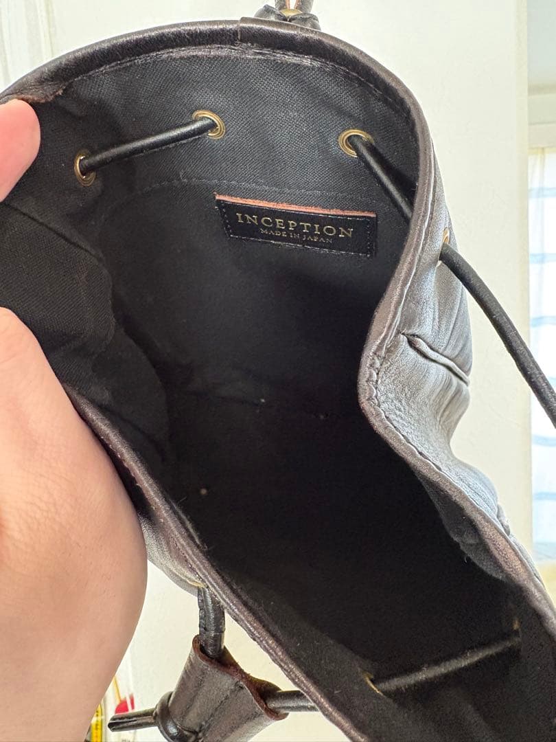 インセプション　ホースハイドレザーポーチ　黒　茶芯