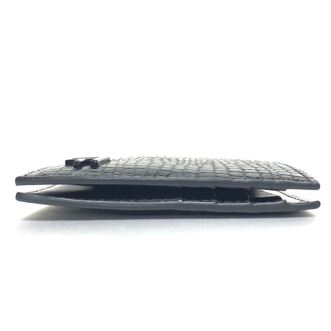 新品未使用　トムフォード　マネークリップ　クロコ型押し　TFロゴ　レザー　黒