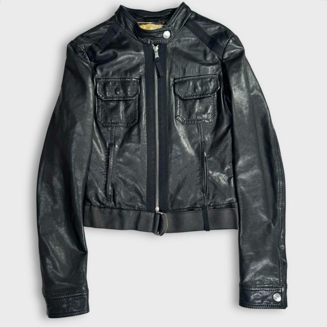 ちゃむち様 ドルチェ&ガッバーナ ライダースジャケット ブラック レオパード 豹