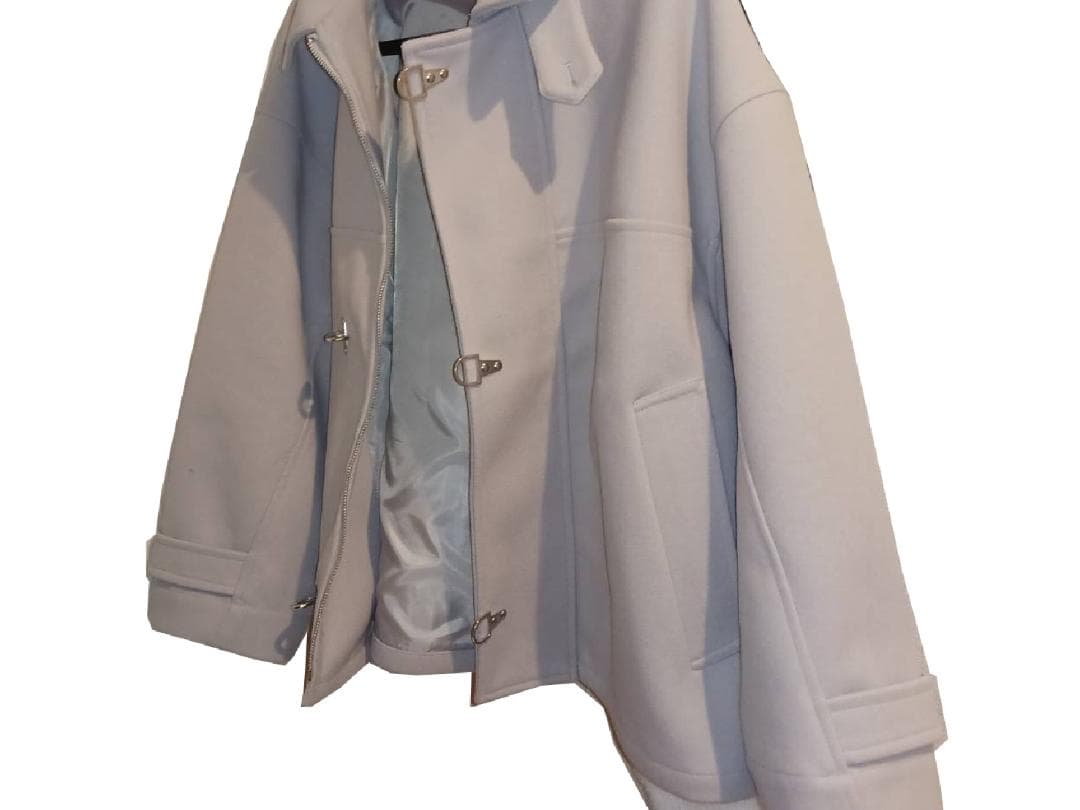 M 未使用に近い LILL ショート丈メルトンファイヤーマンブルゾン グレー