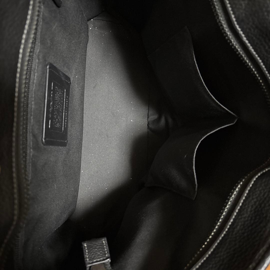 コーチ　coach ブラックレザートートバッグ