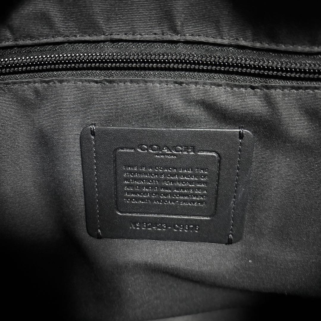 コーチ　coach ブラックレザートートバッグ