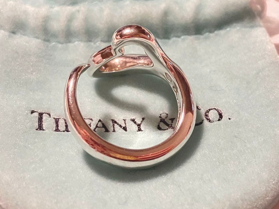 【美品】Tiffany ティファニー オープンハート リング 約8号 925
