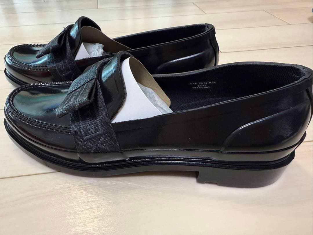 【新品】HUNTER グロス ペニーローファー ブラック UK6/25.0cm