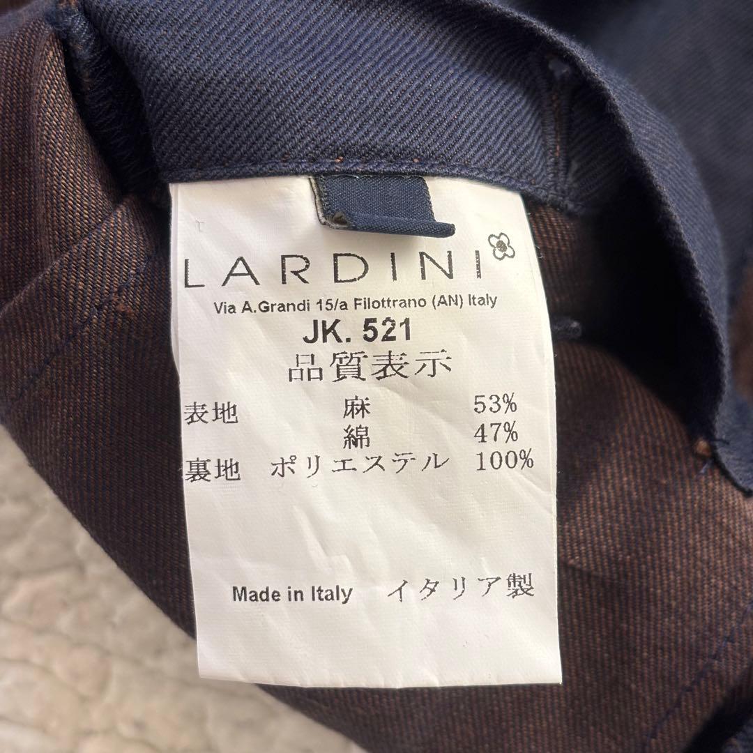 LARDINI ラルディーニ リネンコットン ダブル 紺ブレザー 金ボタン