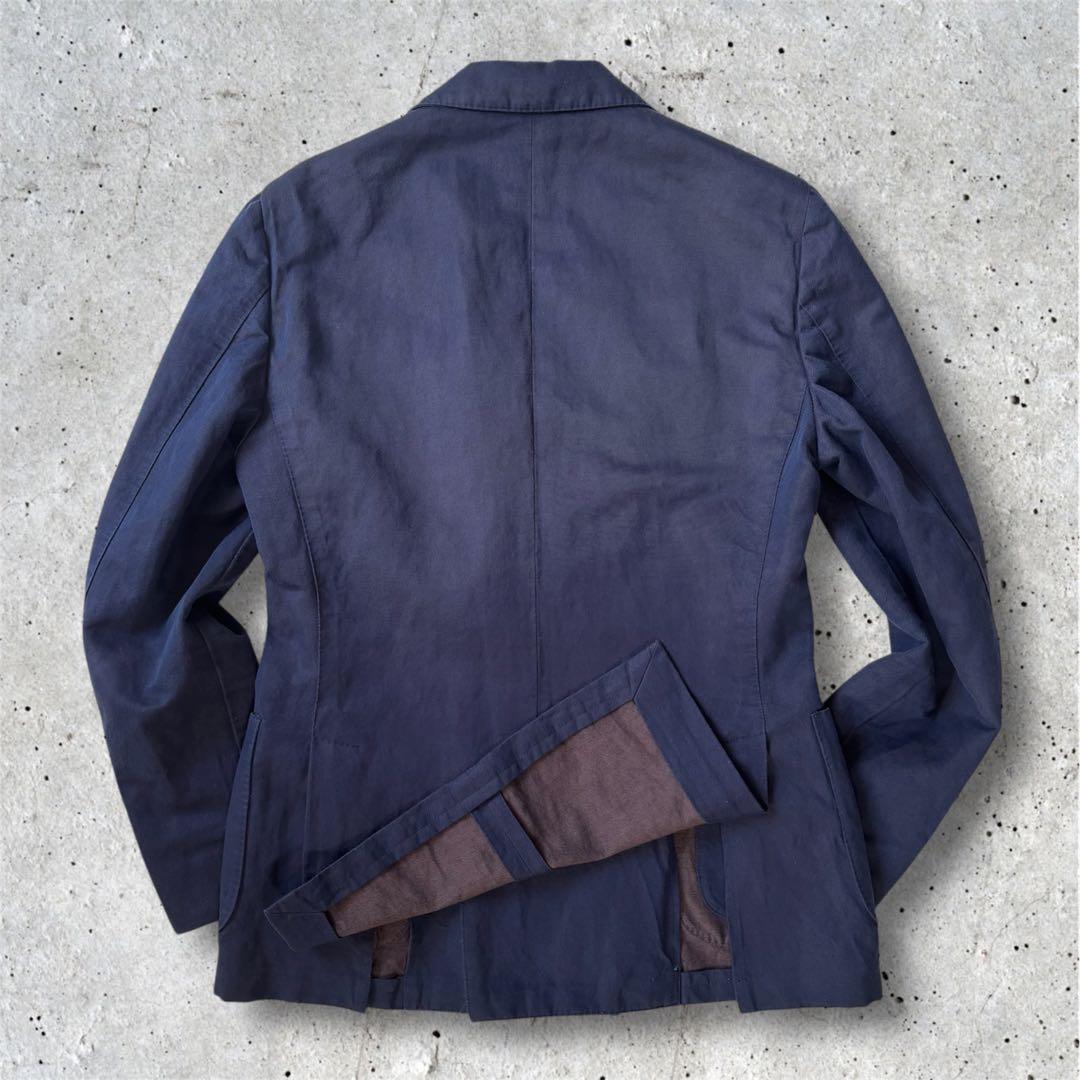 LARDINI ラルディーニ リネンコットン ダブル 紺ブレザー 金ボタン