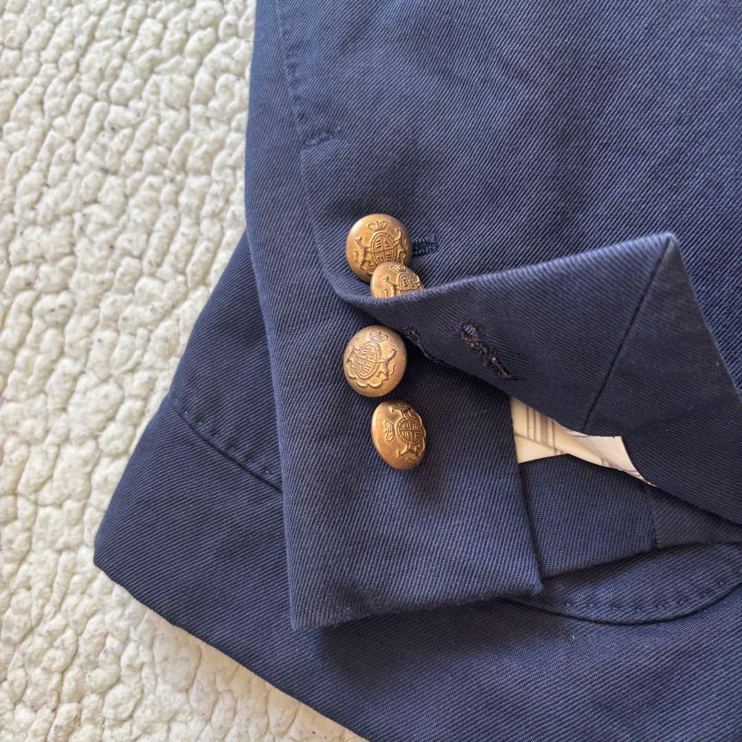 LARDINI ラルディーニ リネンコットン ダブル 紺ブレザー 金ボタン