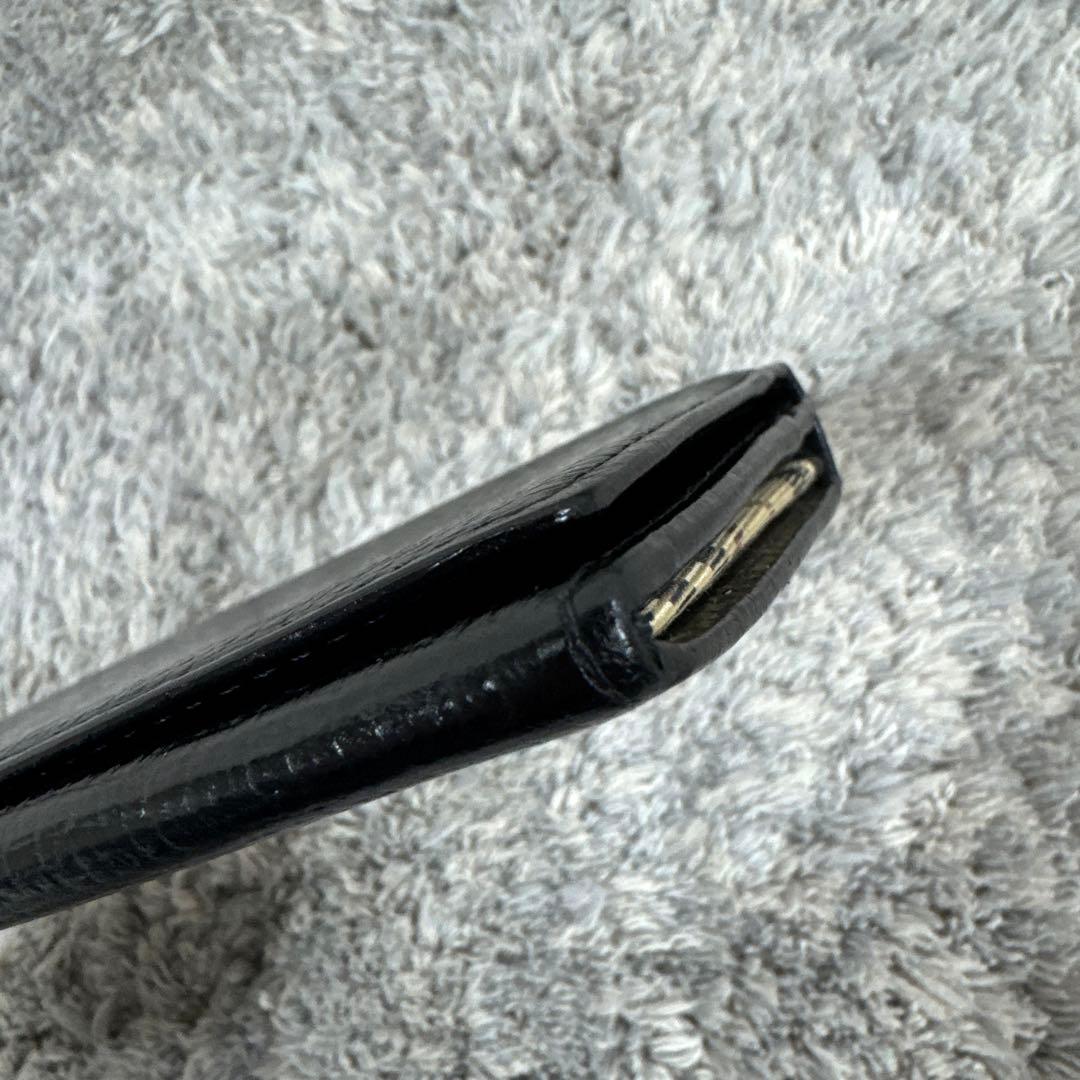 美品 BURBERRY バーバリー シボレザー ブラック 長財布 内ノバチェック