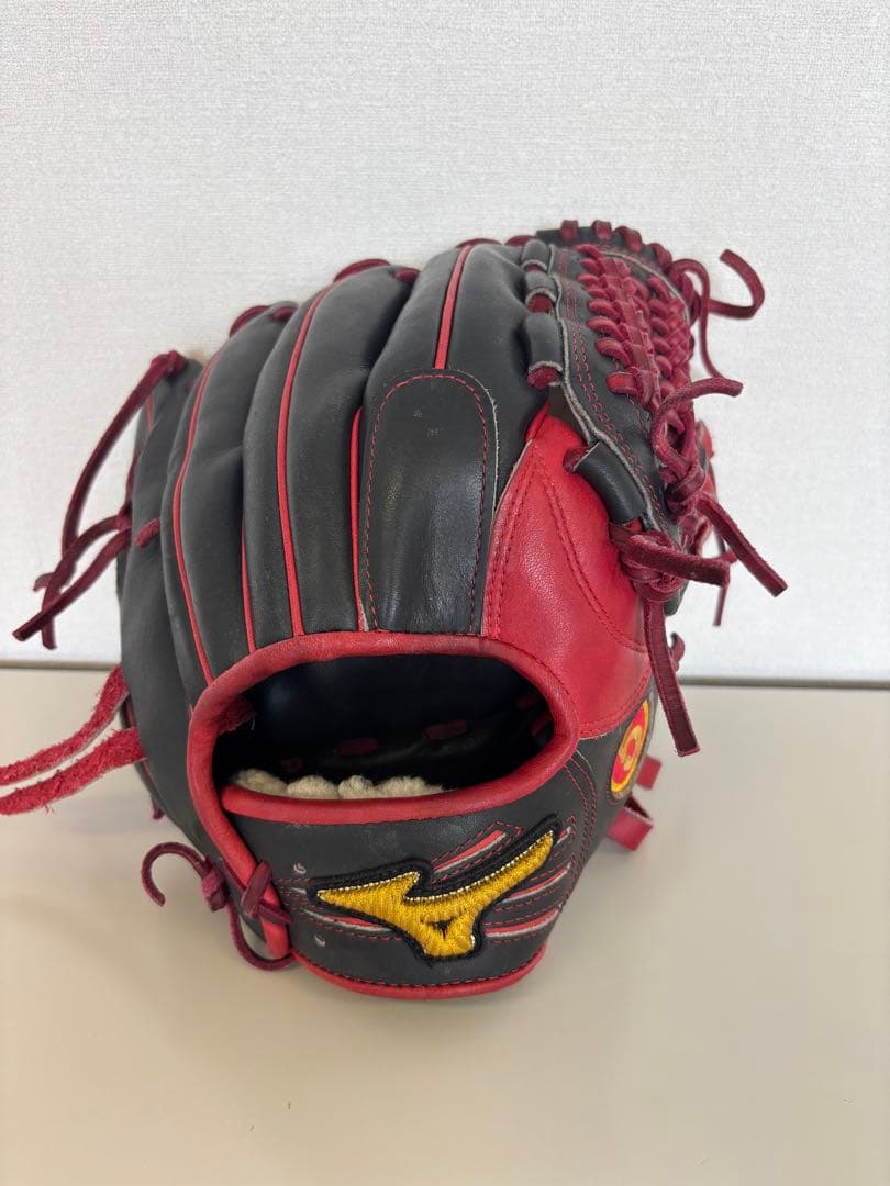 ミズノプロ オーダー 軟式グローブ 右投げ 黒/赤