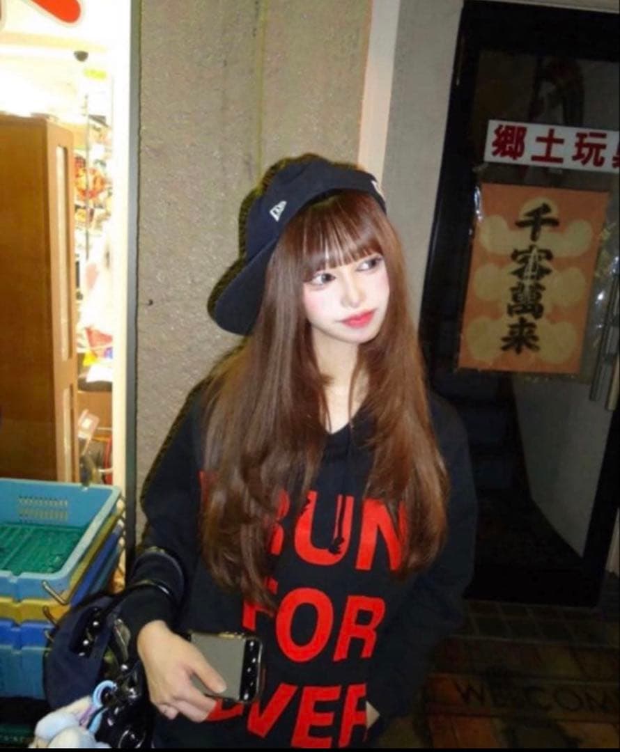 DRUNK FOR EVER 黒赤　パーカー