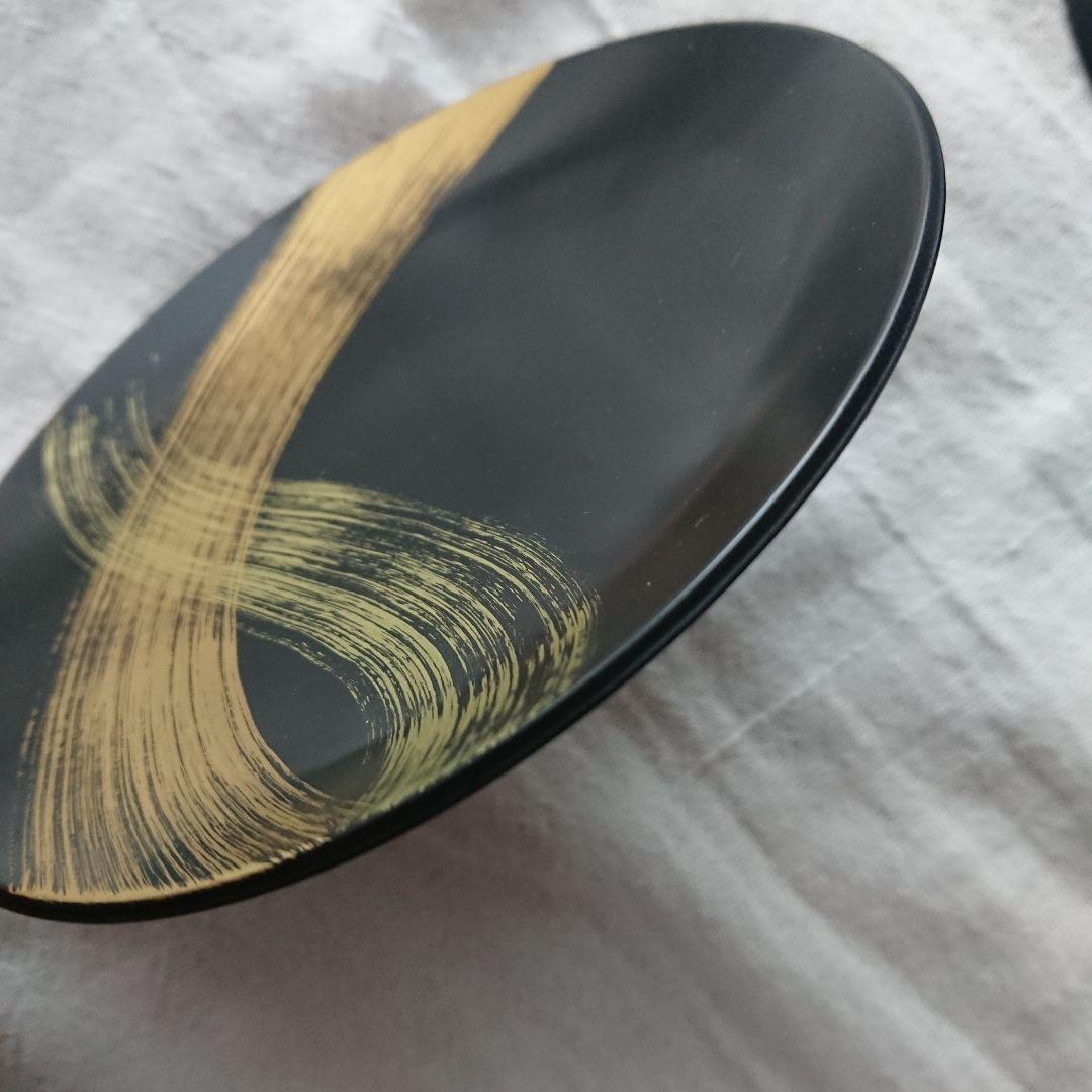 漆器 山田平安堂 彩龍 プレート 小皿　蒔絵 刷毛目 伝統工芸 和モダン/輪島塗