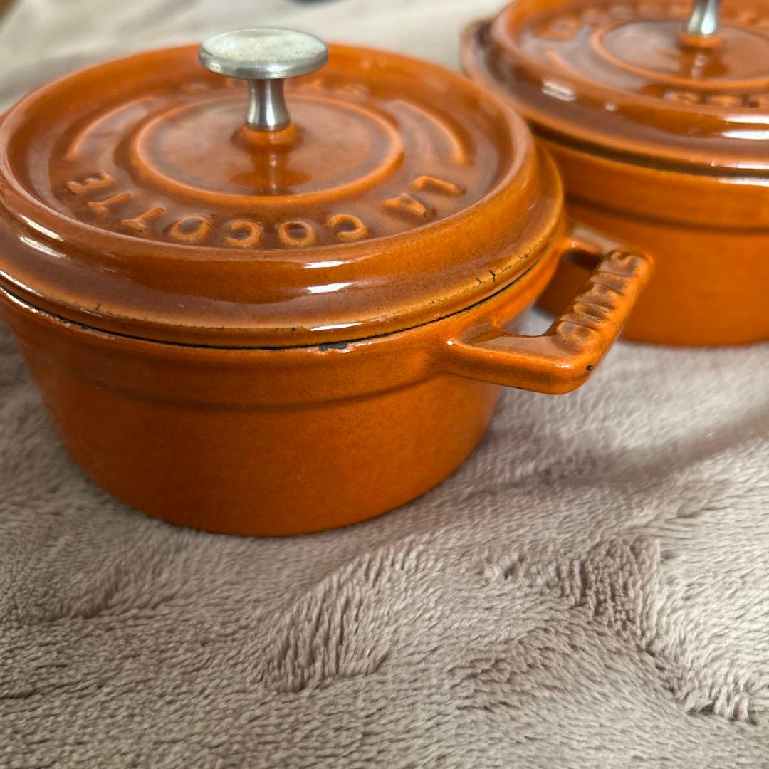 廃盤カラーSTAUB ココットラウンド10cm シナモン　2個セット