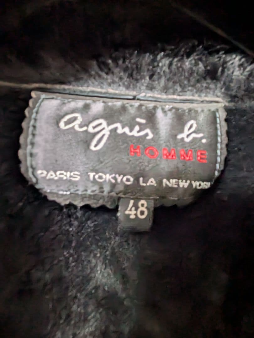 agnès b. HOMME ムートン　レザー ビンテージ