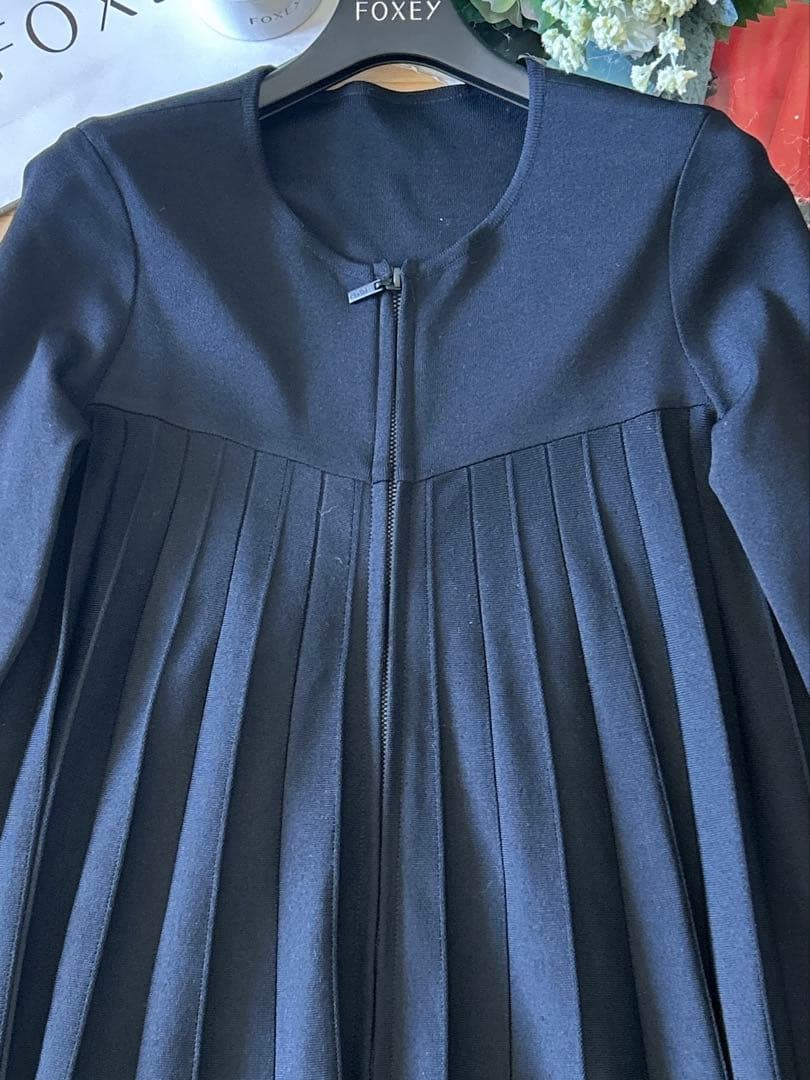 極美品！FOXEYプリーツロングカーディガン 38 Rene FOXEY