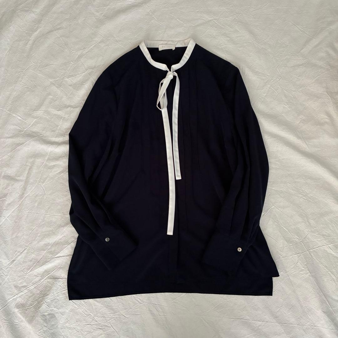 【定価1.7万】Ballsey ネイビー ボウタイブラウス 36