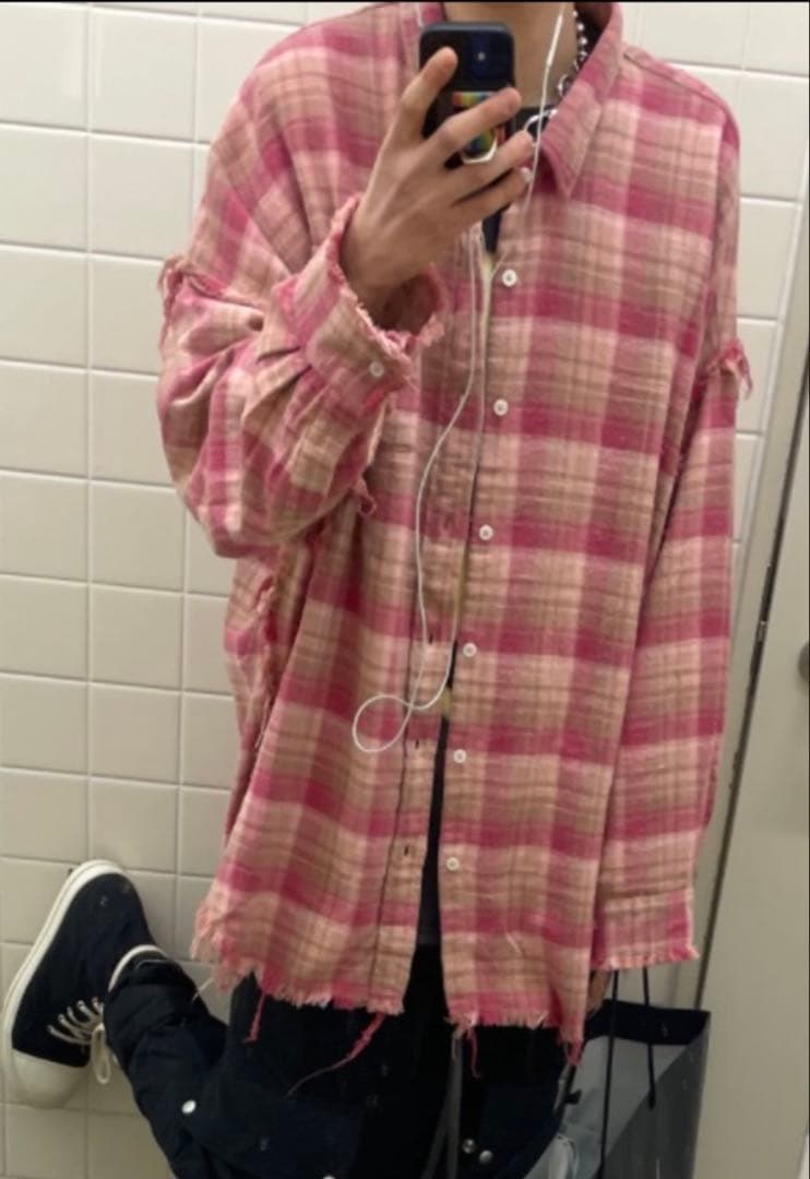 R13 アールサーティーンSHREDDED SEAM DROP NECK