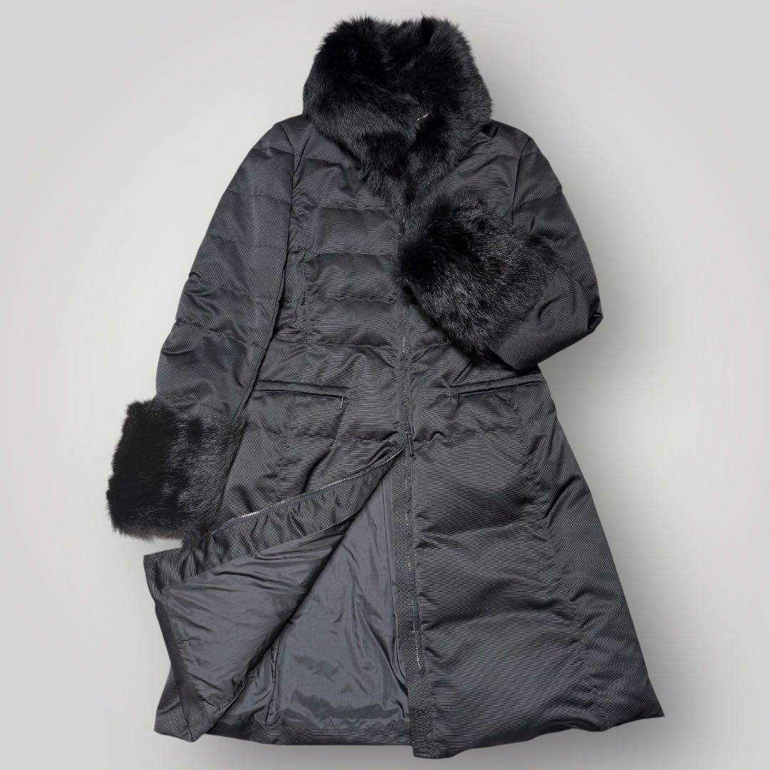 美品 Max Mara ダウンコート　ファー　Aライン　ブラック　サイズ40