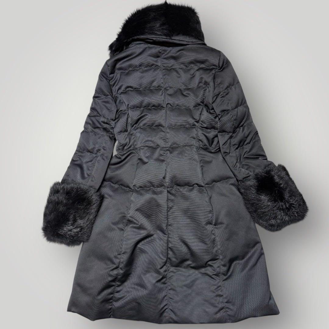 美品 Max Mara ダウンコート　ファー　Aライン　ブラック　サイズ40
