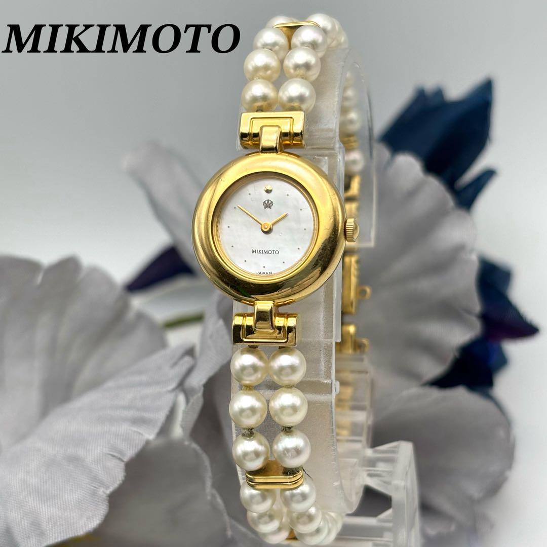 美品✨ミキモト MIKIMOTO JAL パールウォッチ　シェル　腕時計 ドレス