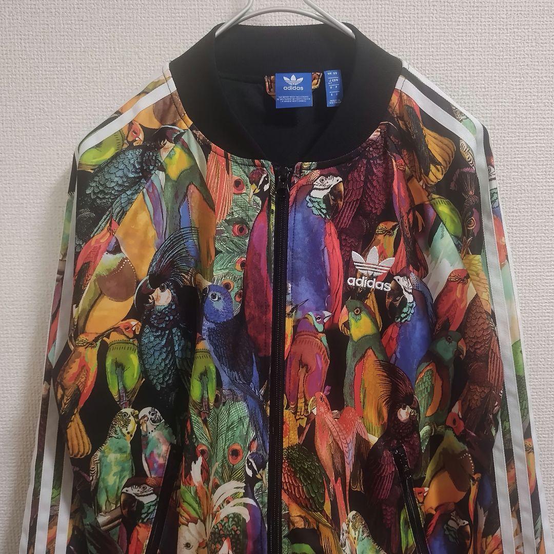 美品 adidas ジャージ トラックジャケット 鳥 総柄 OTサイズ