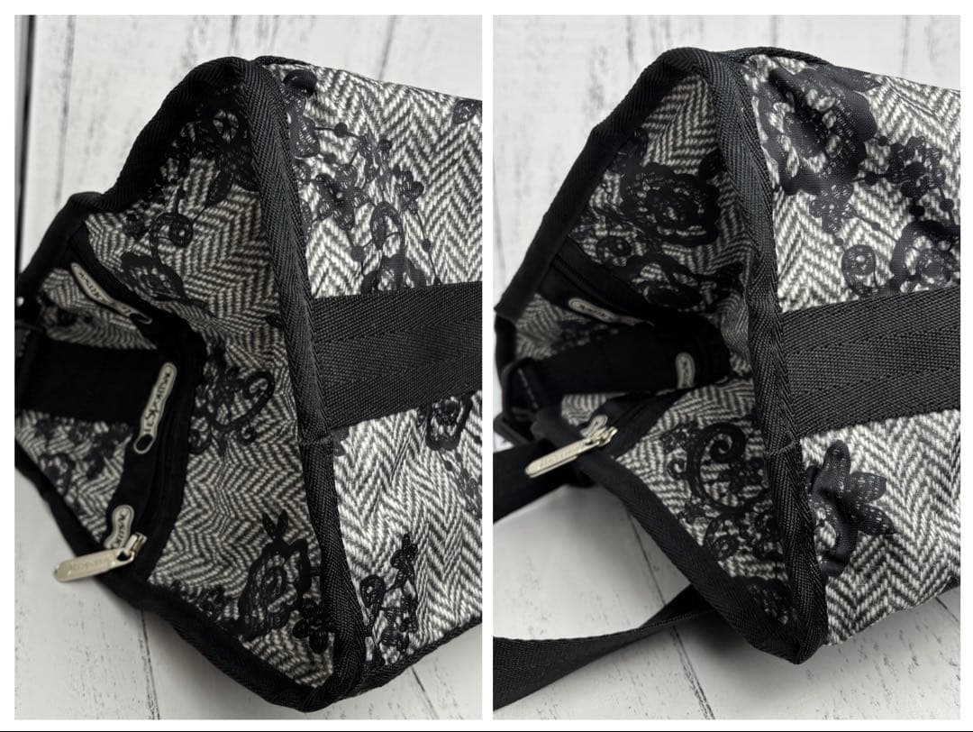 未使用級美品◆レスポートサック ヘリンボーン レース調花柄 ボストン 2way