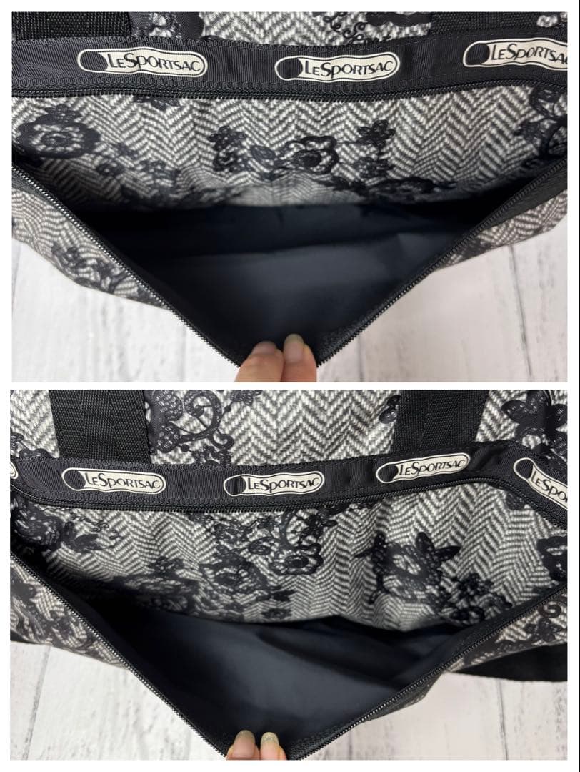 未使用級美品◆レスポートサック ヘリンボーン レース調花柄 ボストン 2way