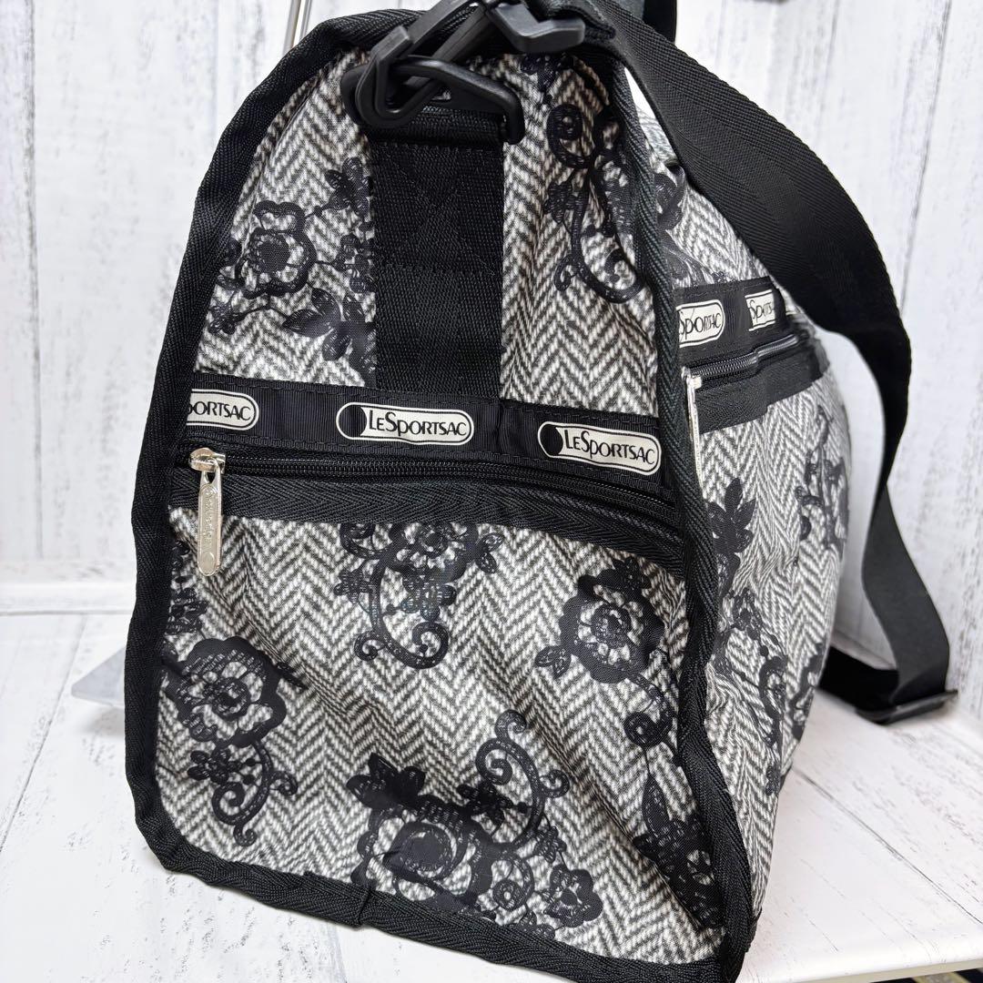 未使用級美品◆レスポートサック ヘリンボーン レース調花柄 ボストン 2way