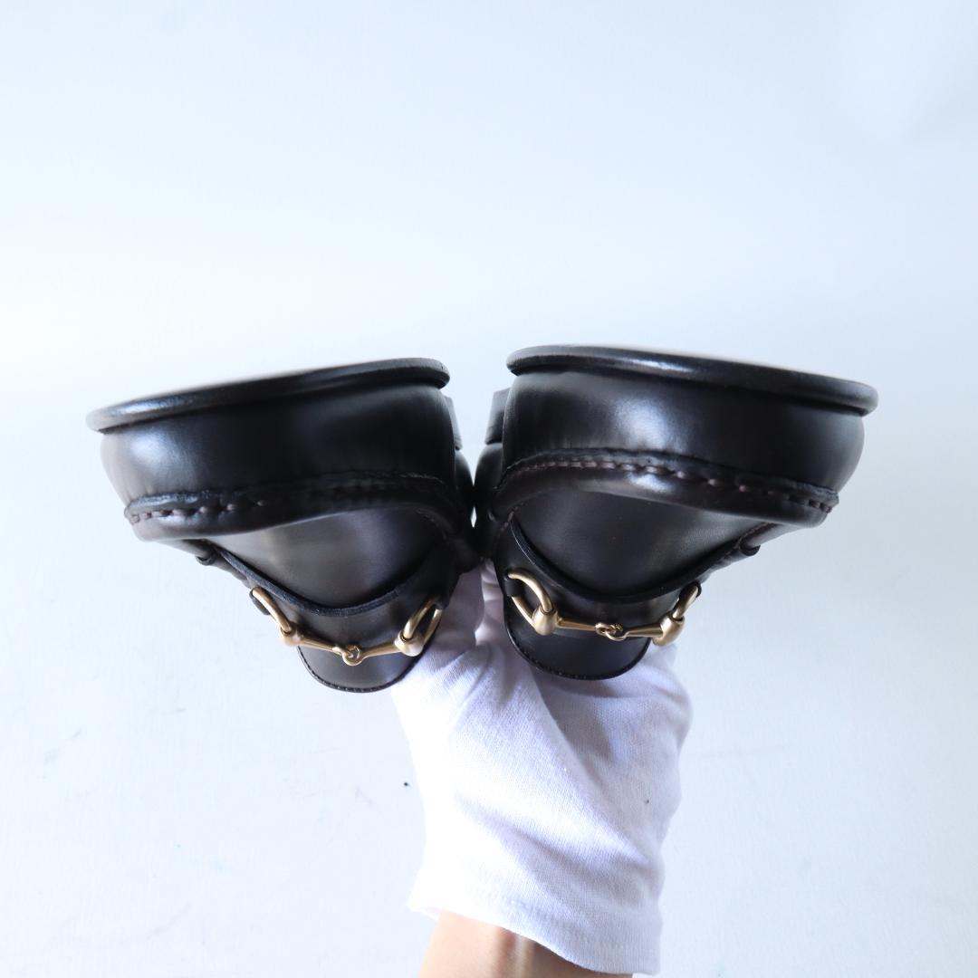 未使用GUCCIホースビットローファー36C23cmダークブラウン×ゴールド金具