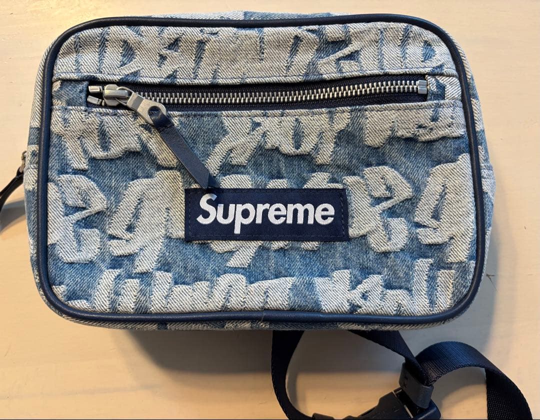 バッグ SUPREME fat tip jacquard denim waist bag