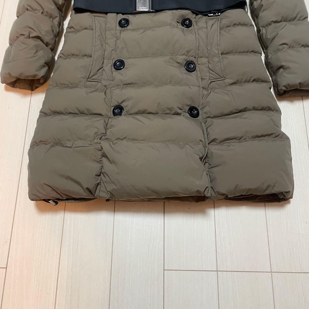 TATRAS タトラス ロングダウンコート リアルファー ベルト付き カーキ