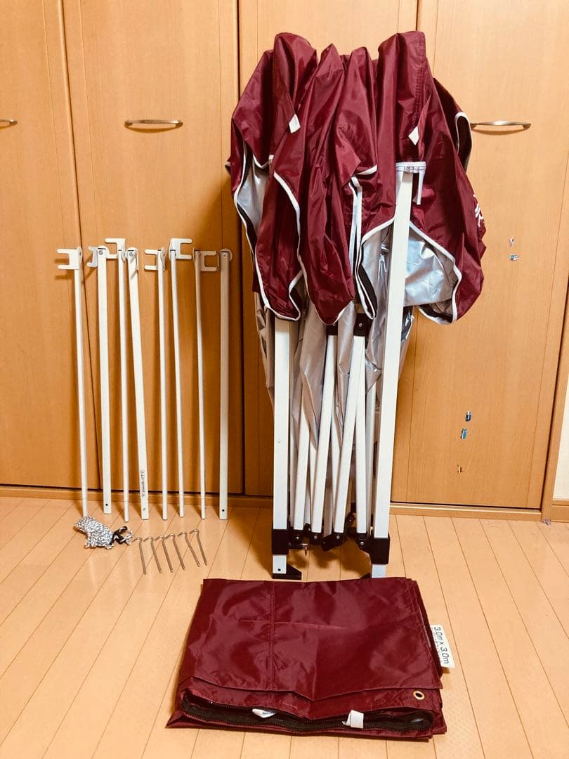 FIELDOOR フィールドア　タープテント 3mx3m ボルドー