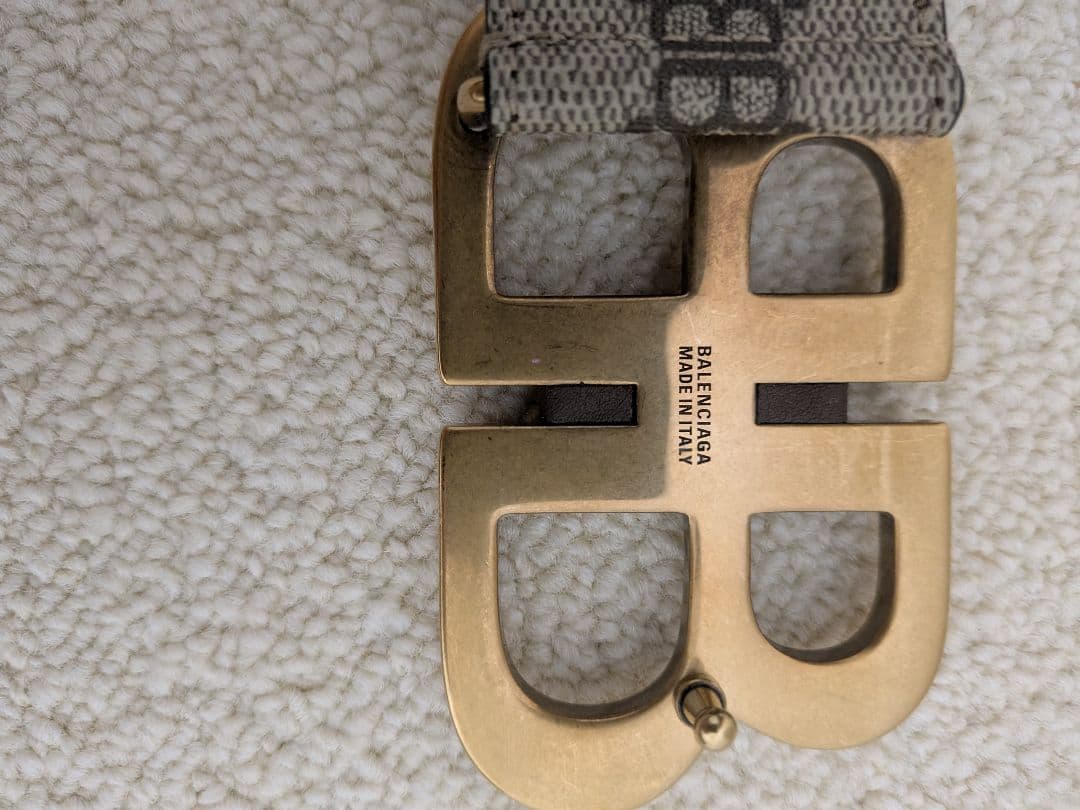 j*o様 【未使用級】 グッチ バレンシアガ コラボ ベルト BB レザー ブラ