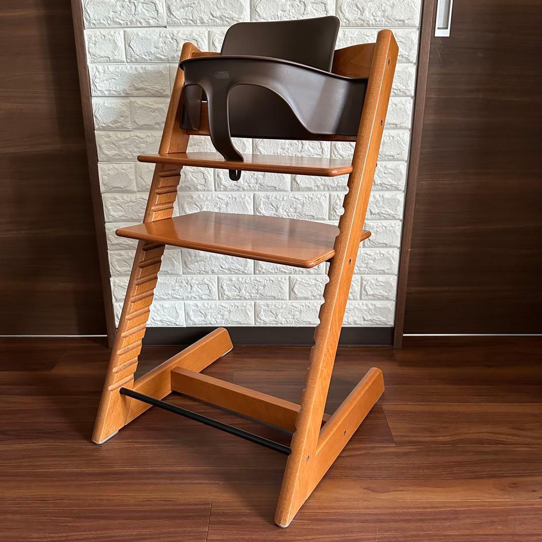 人気 ストッケ トリップトラップ チェリー ブラウン シリアル3 ベビーセット