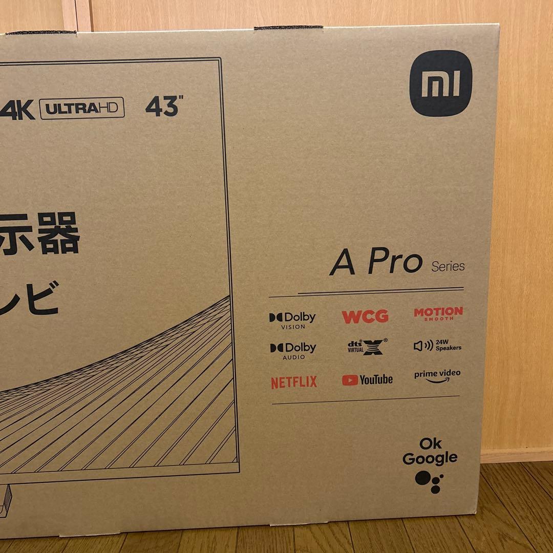 新品　テレビ　チューナーレスXiaomi 43インチ 4K