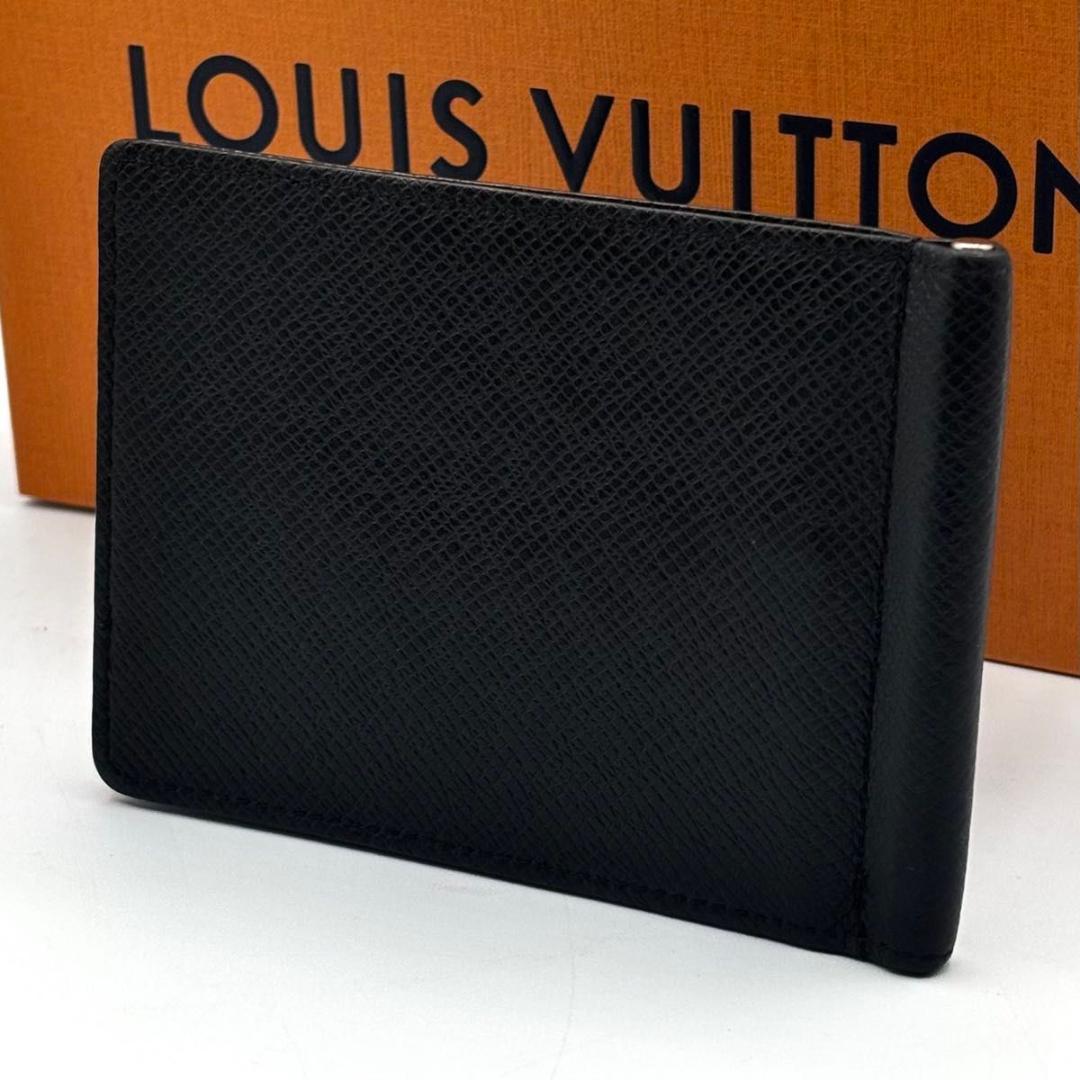 現行 IC 新品に近い ルイヴィトン タイガ パンス 黒 マネークリップ 財布