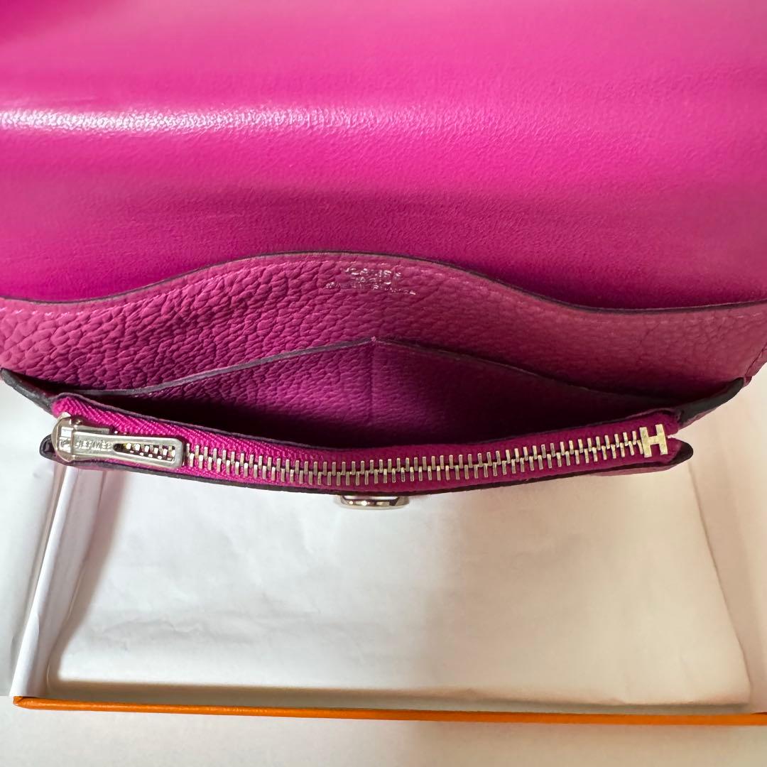 HERMES ドゴンコンパクト　ローズパープル　ピンク 二つ折り財布