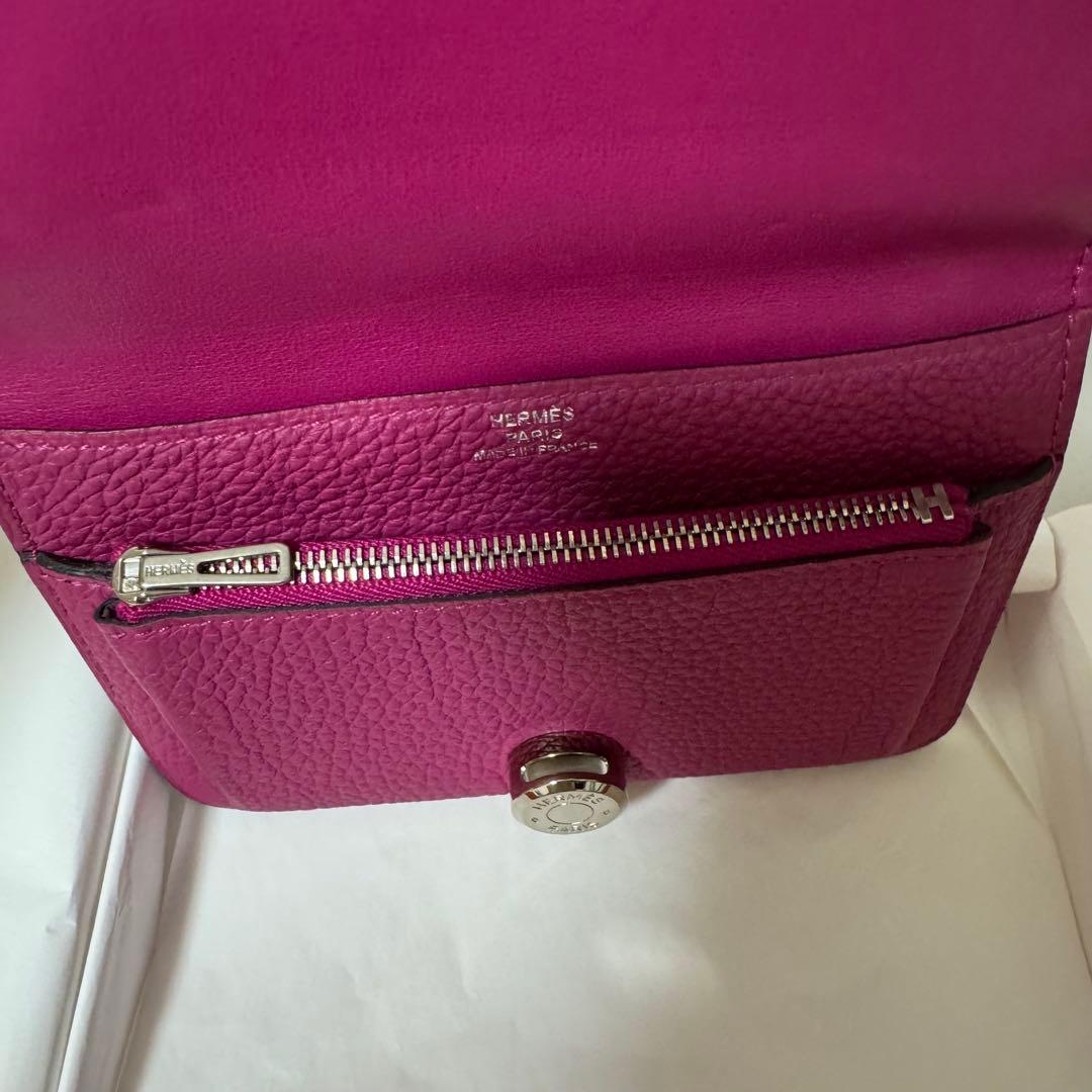 HERMES ドゴンコンパクト　ローズパープル　ピンク 二つ折り財布