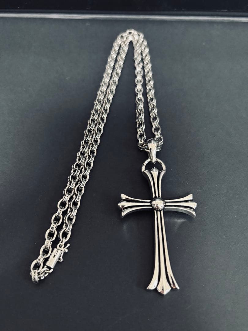 ネックレス ラージクロス ベイル ペーパーチェーン シルバー アクセサリー