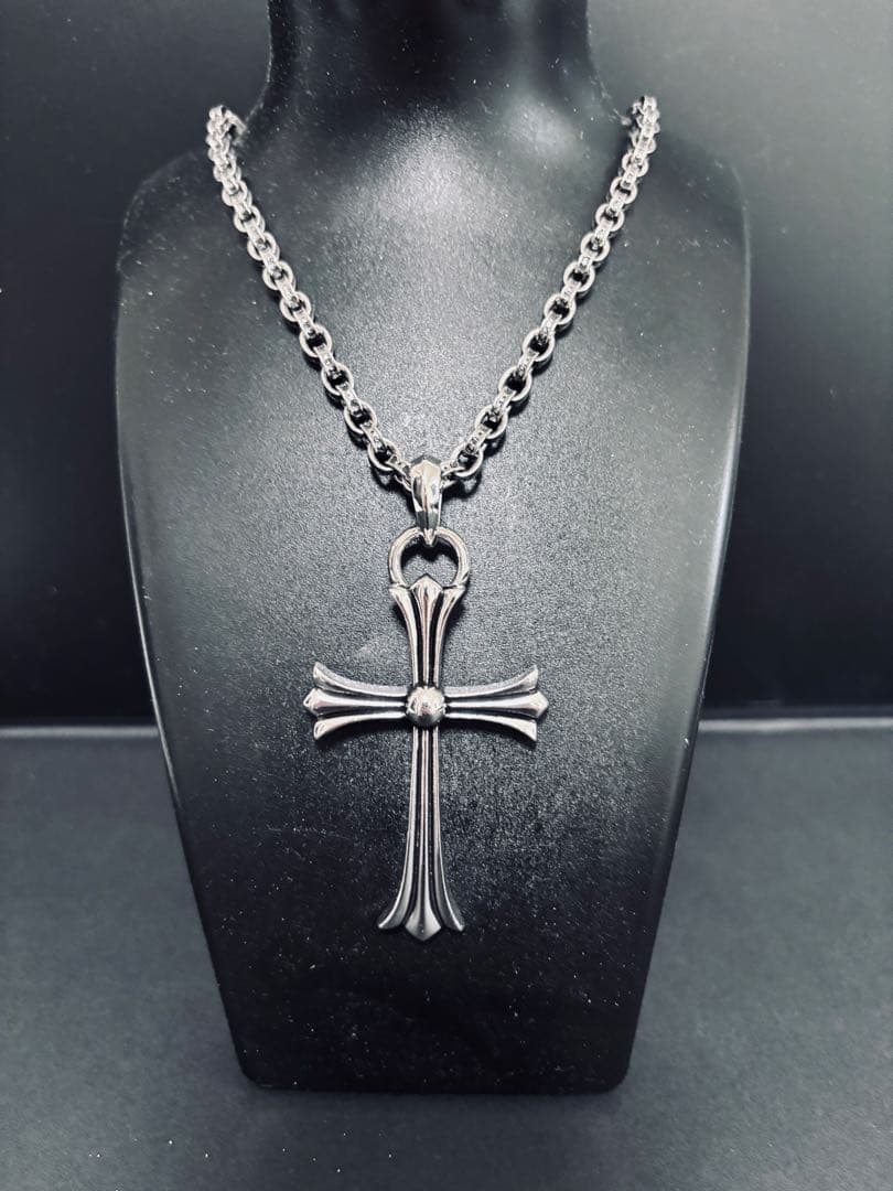 ネックレス ラージクロス ベイル ペーパーチェーン シルバー アクセサリー