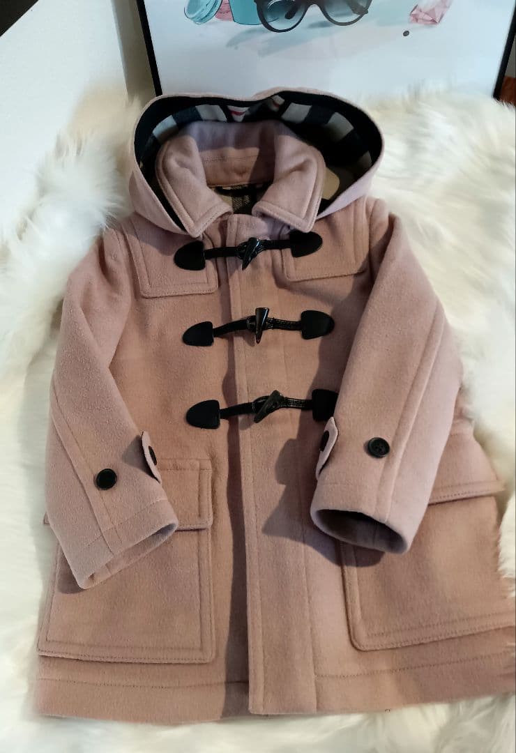 バーバリー ダッフルコート キッズ ピンク 100cm~ 4year