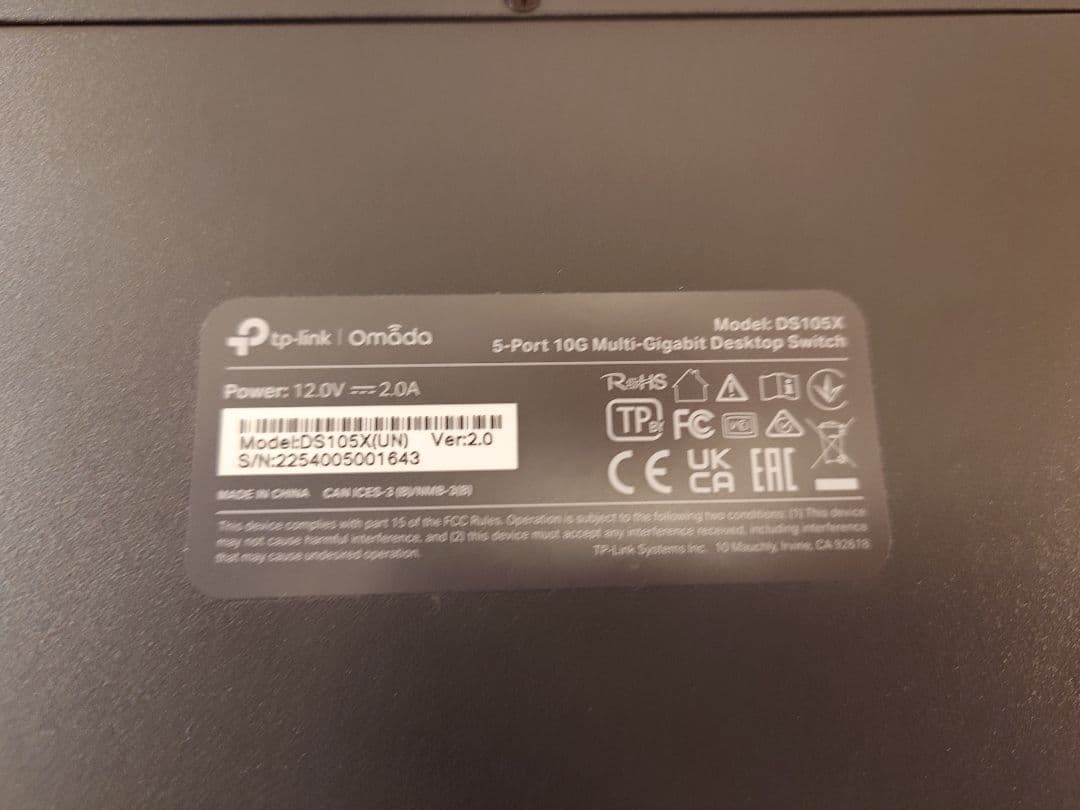 TP-Link DS105X Omada 10Gポート スイッチングハブ