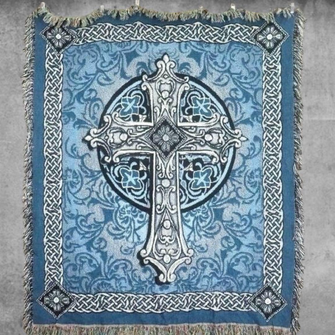 BNLV ラグ ブランケット ビンテージ 十字架 クロス ブランケット マット