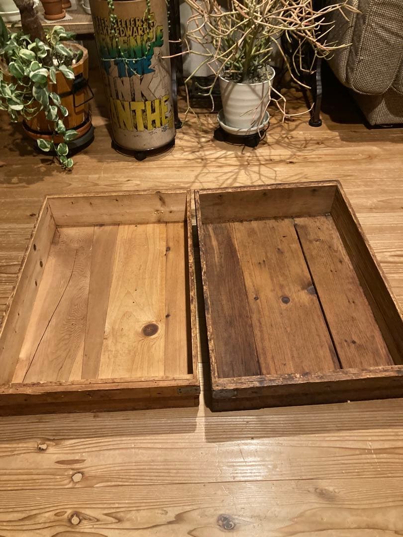 昭和レトロ　お菓子屋木箱　レトロケース　店舗什器　小4台まとめて③