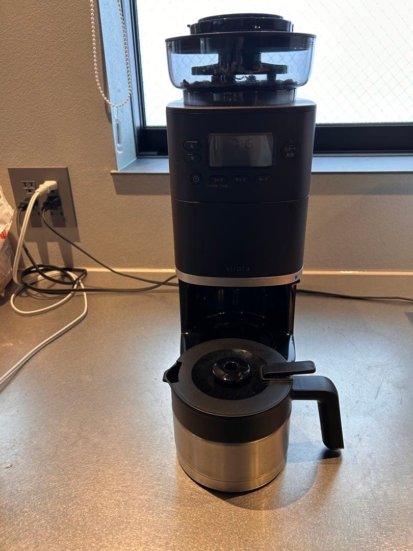 シロカ カフェばこ コーヒーメーカー 全自動 コーン式 ミル機能