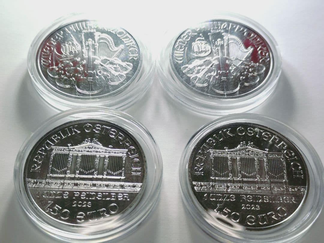 オーストリア ウィーンフィル1オンス銀貨　4枚セット　ケース付き