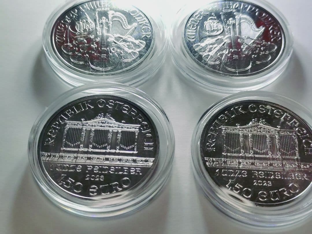オーストリア ウィーンフィル1オンス銀貨　4枚セット　ケース付き