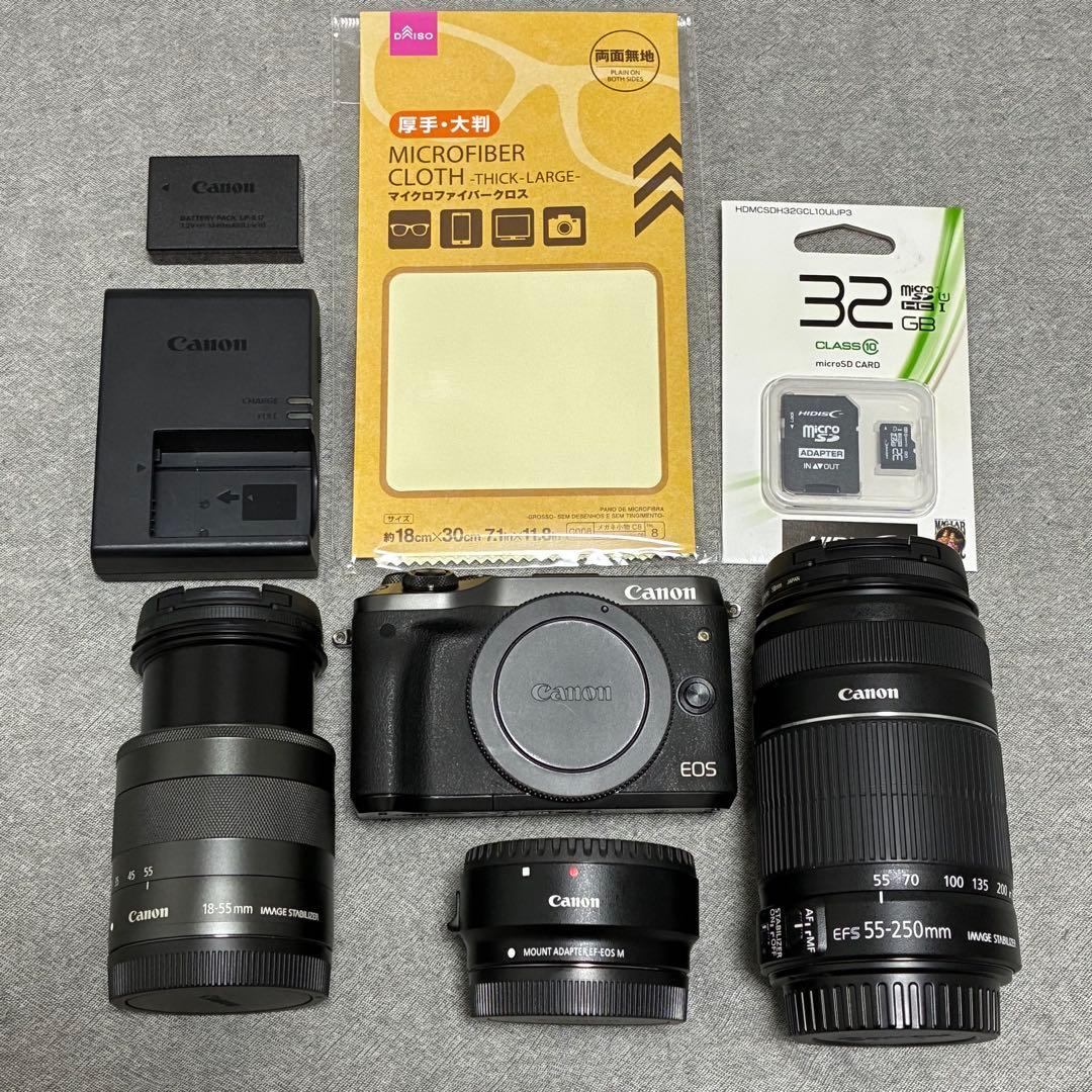 ⭐️美品⭐️キャノン Canon EOS M6 ブラック &ダブルズームレンズセット
