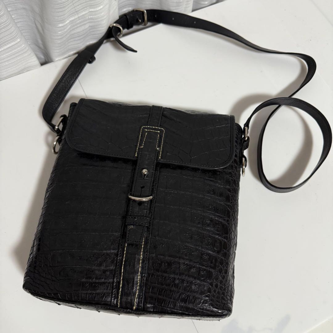 ⭐️極美品⭐️ROZEN 本革　JRA クロコダイル　ショルダーバッグ　ブラック