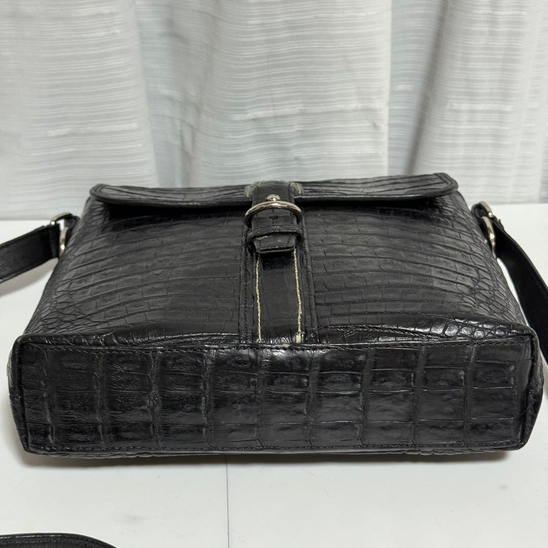 ⭐️極美品⭐️ROZEN 本革　JRA クロコダイル　ショルダーバッグ　ブラック