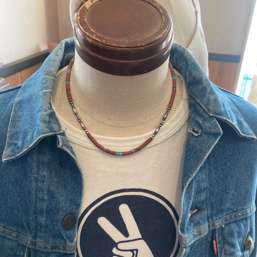 562ジャスパーとターコイズSV925ナバホパールのオリジナルデザインネックレス